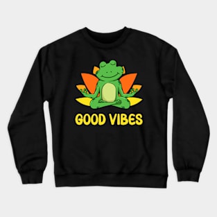 Yoga Frog Lotus Flower Crewneck Sweatshirt